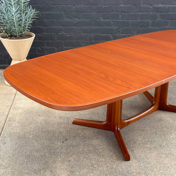 Large Vintage Mid-Century Danish Modern Teak Expanding Dining Table, c.1960’s