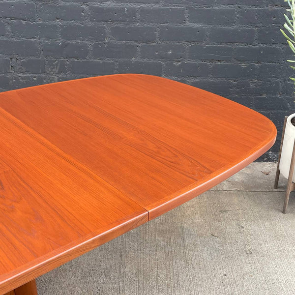 Large Vintage Mid-Century Danish Modern Teak Expanding Dining Table, c.1960’s