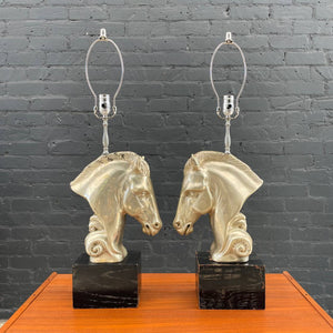 Pair of Vintage Mid-Century Modern Horse Motif Table Lamps by Kuper, c.1960’s