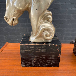 Pair of Vintage Mid-Century Modern Horse Motif Table Lamps by Kuper, c.1960’s