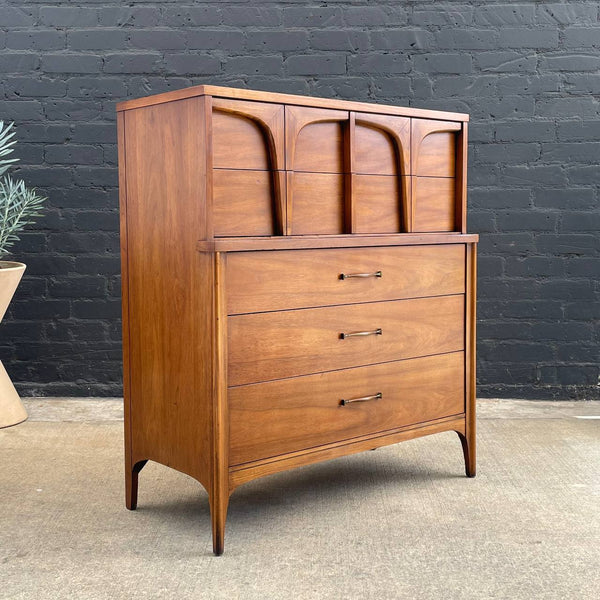 Vintage Mid-Century Modern Walnut Highboy Dresser by Style House Furniture, c.1960’s