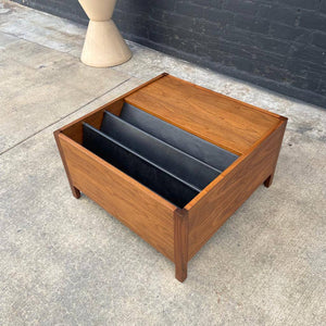 Mid-Century Modern Walnut Coffee Table with Magazine Book Holder, c.1960’s
