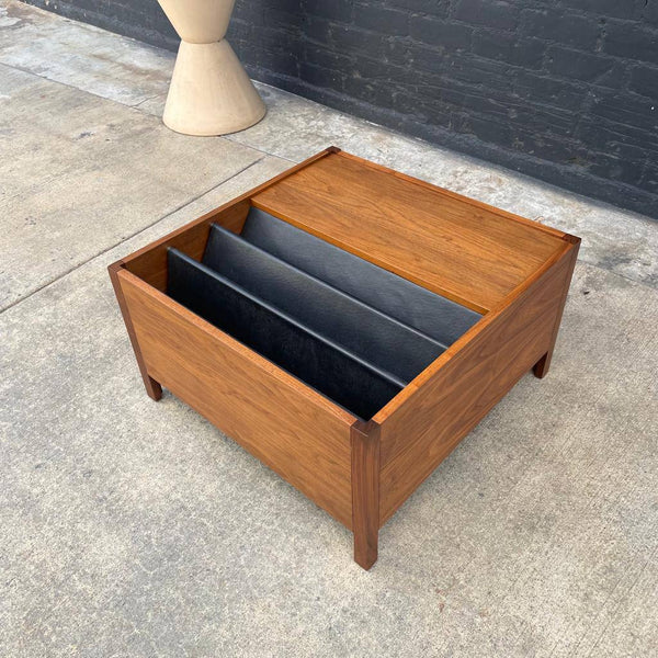 Mid-Century Modern Walnut Coffee Table with Magazine Book Holder, c.1960’s