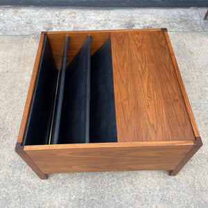 Mid-Century Modern Walnut Coffee Table with Magazine Book Holder, c.1960’s