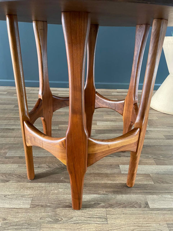 Mid-Century Modern Marble Stone & Walnut Dining Table, c.1950’s
