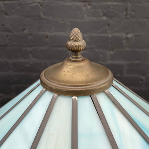 Vintage Art Deco Style Brass Table Lamp with Tiffany Style Shade, c.1940’s
