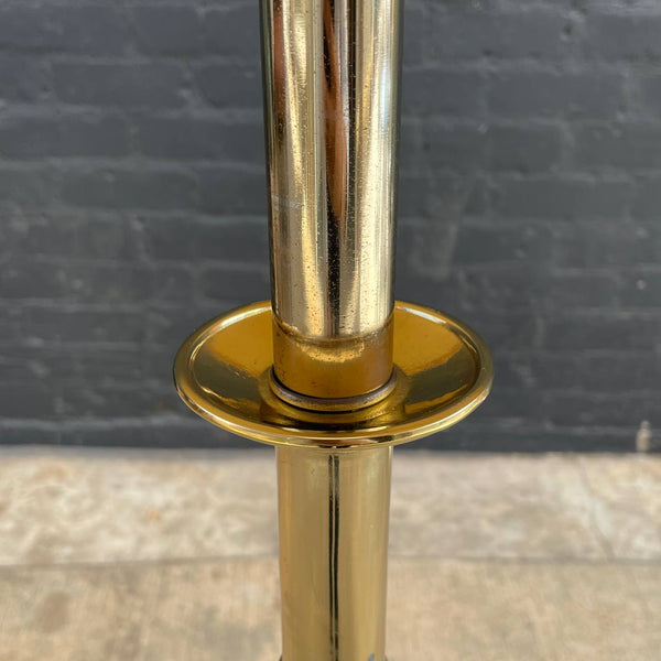 Vintage Mid-Century Modern Brass & Glass Floor Lamp by Laurel, c.1960’s