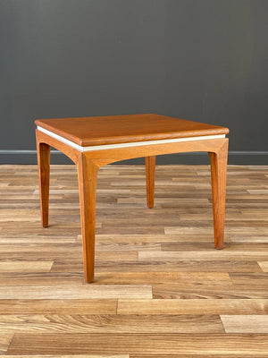 Mid-Century Modern Walnut Side Table with White Accent, c.1960’s
