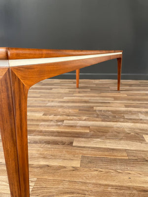 Mid-Century Modern Walnut Coffee Table with White Accent, c.1960’s