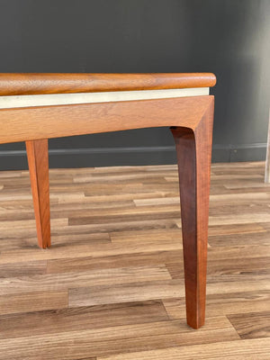 Mid-Century Modern Walnut Coffee Table with White Accent, c.1960’s