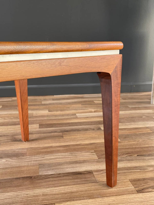 Mid-Century Modern Walnut Coffee Table with White Accent, c.1960’s