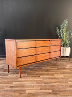 Mid-Century Modern 9-Drawer Walnut Dresser, c.1960’s