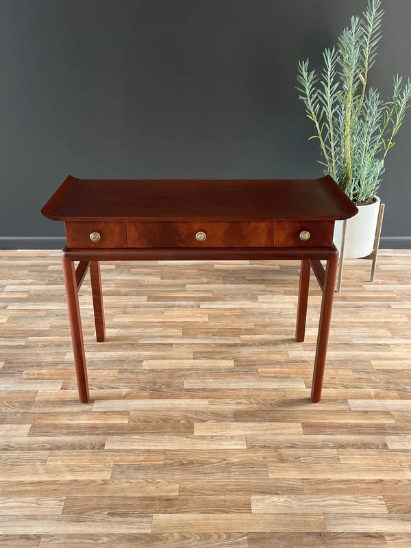 Mid-Century Modern Asian-Style Walnut Console Table with Drawers, c.1960’s