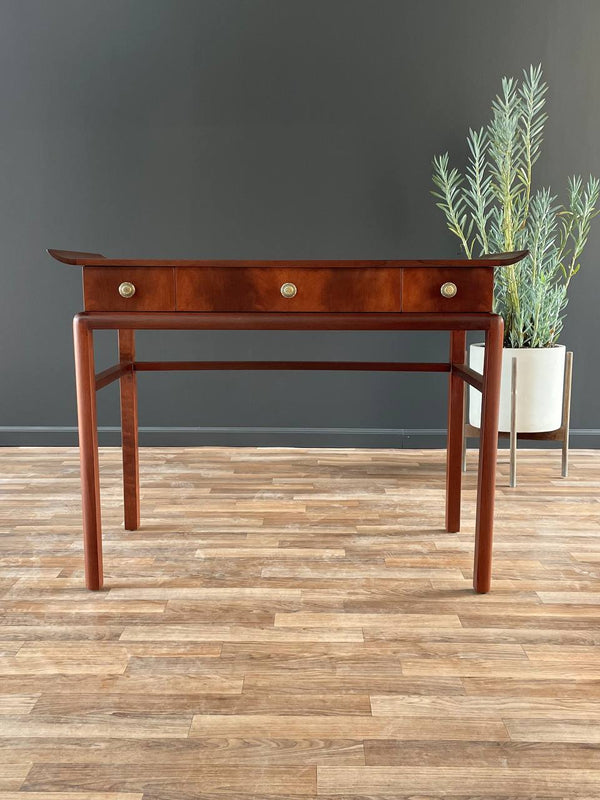 Mid-Century Modern Asian-Style Walnut Console Table with Drawers, c.1960’s