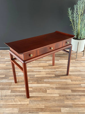 Mid-Century Modern Asian-Style Walnut Console Table with Drawers, c.1960’s