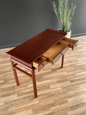 Mid-Century Modern Asian-Style Walnut Console Table with Drawers, c.1960’s