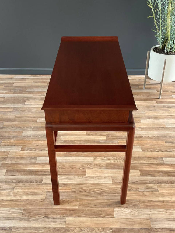 Mid-Century Modern Asian-Style Walnut Console Table with Drawers, c.1960’s