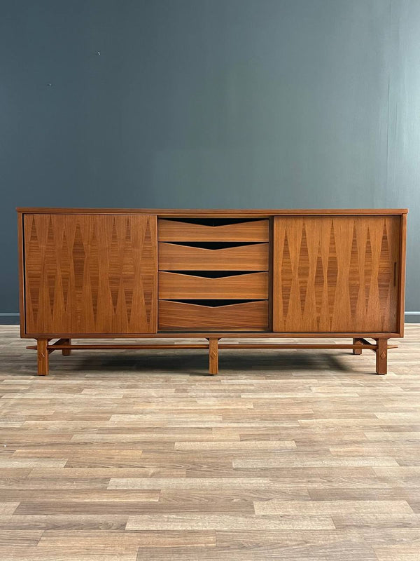 Mid-Century Modern Sculpted Walnut Credenza by Henredon Heritage, c.1960’s