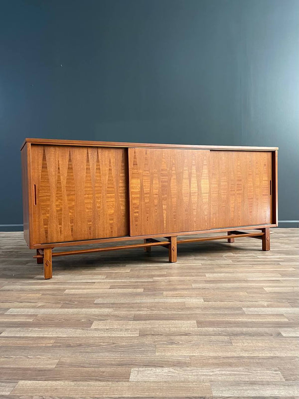 Mid-Century Modern Sculpted Walnut Credenza by Henredon Heritage, c.1960’s