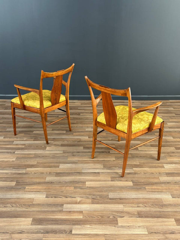 Pair of Mid-Century Modern Sculpted Walnut Arm Chairs, c.1950’s