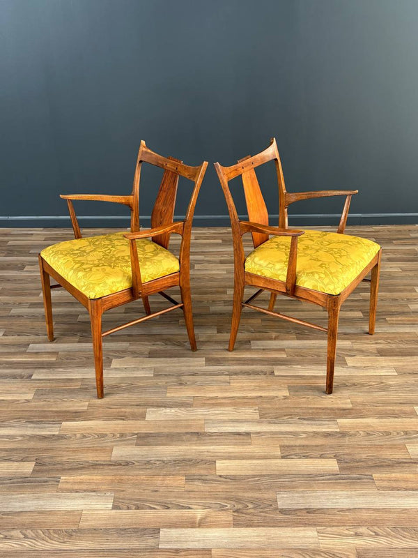 Pair of Mid-Century Modern Sculpted Walnut Arm Chairs, c.1950’s