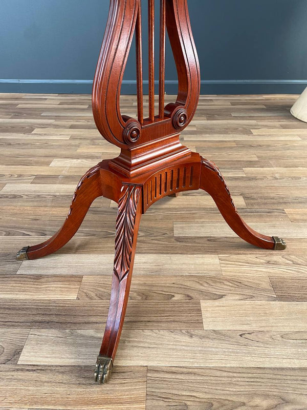 Pair of Antique Mahogany Neoclassical Side Tables With Lyre Bases, c.1950’s