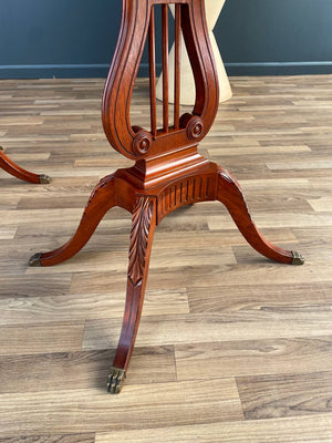 Pair of Antique Mahogany Neoclassical Side Tables With Lyre Bases, c.1950’s