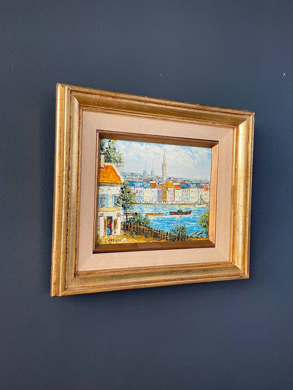 Vintage Mediterranean Port Painting by David Crespi