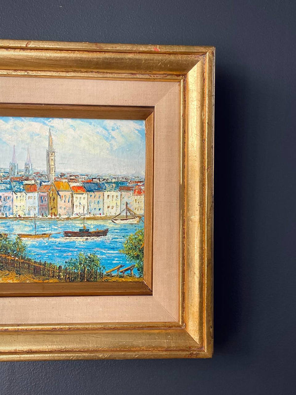 Vintage Mediterranean Port Painting by David Crespi