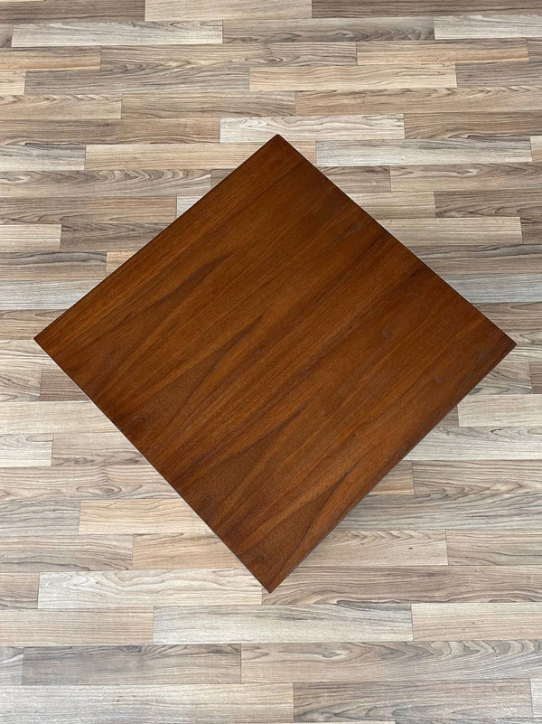 Pair of Mid-Century Modern Walnut Pedestal Cube Side Tables, c.1950’s