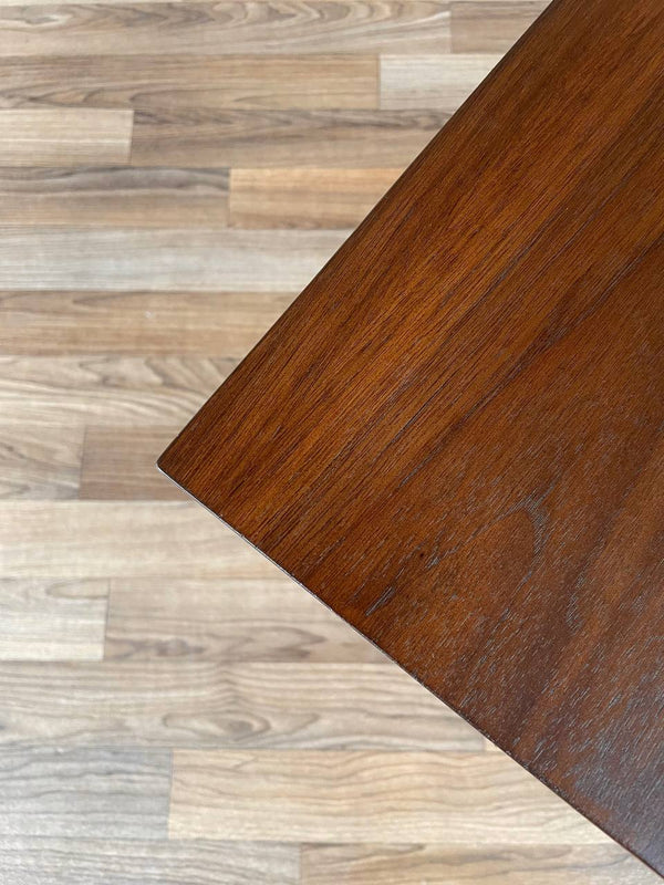 Pair of Mid-Century Modern Walnut Pedestal Cube Side Tables, c.1950’s