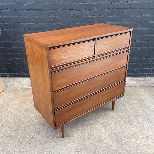 Mid-Century Modern Walnut Highboy Dresser by Dixie Furniture, c.1960’s