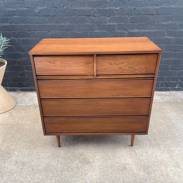 Mid-Century Modern Walnut Highboy Dresser by Dixie Furniture, c.1960’s