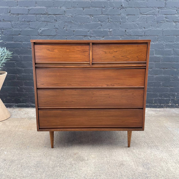 Mid-Century Modern Walnut Highboy Dresser by Dixie Furniture, c.1960’s