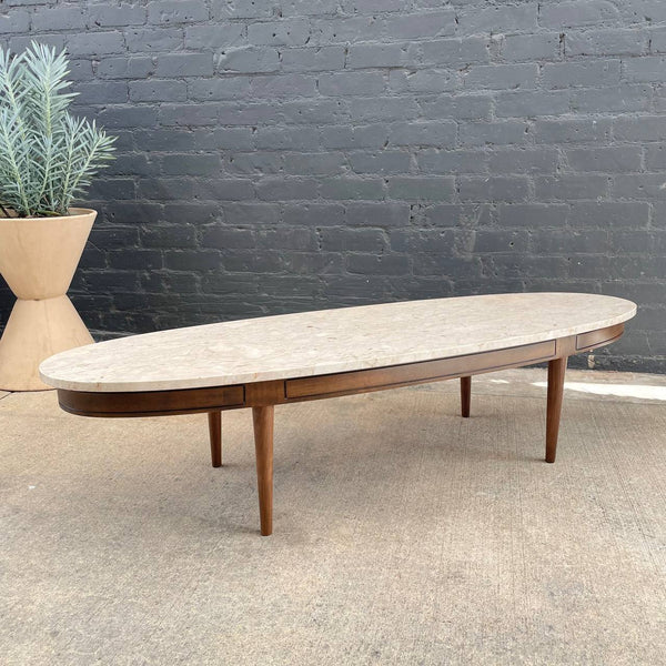 Mid-Century Modern Surfboard Style Stone Marble Coffee Table, c.1960’s