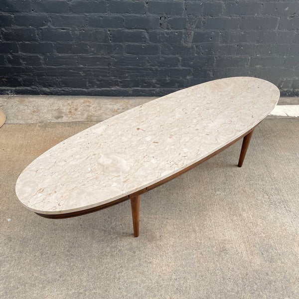 Mid-Century Modern Surfboard Style Stone Marble Coffee Table, c.1960’s