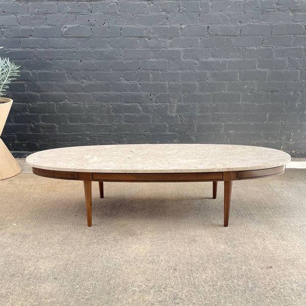 Mid-Century Modern Surfboard Style Stone Marble Coffee Table, c.1960’s