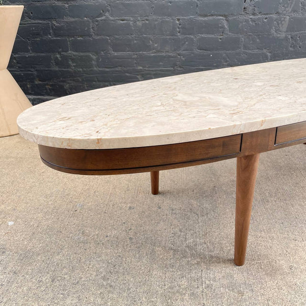 Mid-Century Modern Surfboard Style Stone Marble Coffee Table, c.1960’s