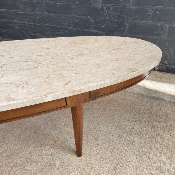 Mid-Century Modern Surfboard Style Stone Marble Coffee Table, c.1960’s
