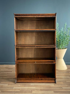 Vintage Barristers Oak & Glass 4-Tier Bookcase Shelf Cabinet, c.1960’s
