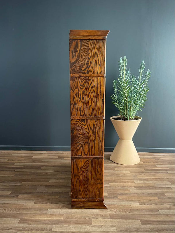 Vintage Barristers Oak & Glass 4-Tier Bookcase Shelf Cabinet, c.1960’s