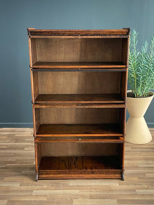 Vintage Barristers Oak & Glass 4-Tier Bookcase Shelf Cabinet, c.1960’s