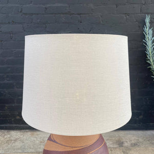 Vintage Ceramic Terracota Table Lamp signed by Wilson, c.1984