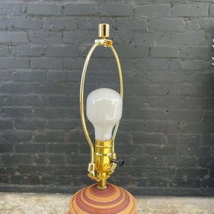 Vintage Ceramic Terracota Table Lamp signed by Wilson, c.1984