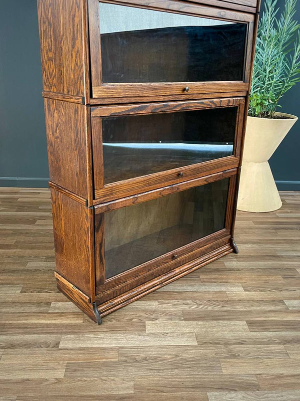 Vintage Barristers Oak & Glass 4-Tier Bookcase Shelf Cabinet, c.1960’s