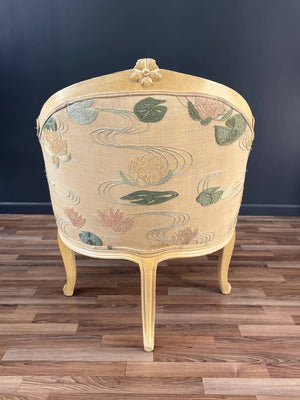 Pair of French Louis XVI Style Carved Chairs with an Antiqued Paint Finish