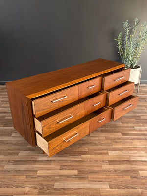 Mid-Century Modern Walnut Dresser with Chrome Handles by Lane, c.1960’s