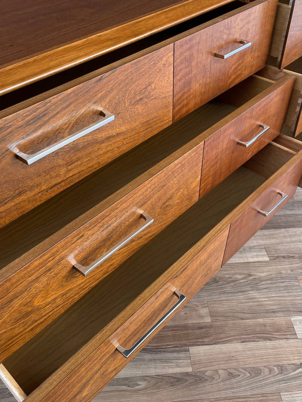 Mid-Century Modern Walnut Dresser with Chrome Handles by Lane, c.1960’s