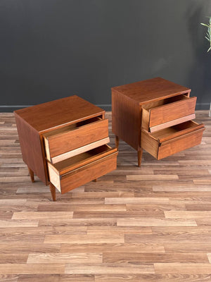 Pair of Mid-Century Modern Walnut Night Stands by Bassett Furniture, c.1960’s