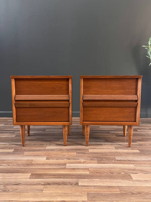 Pair of Mid-Century Modern Walnut Night Stands by Bassett Furniture, c.1960’s